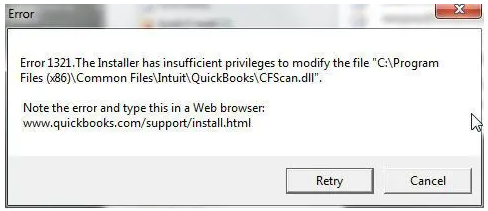QuickBooks Error 1321 Error Message