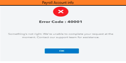 QuickBooks Error Message 40001