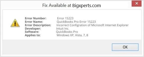 QuickBooks Error 15223 Exact Message