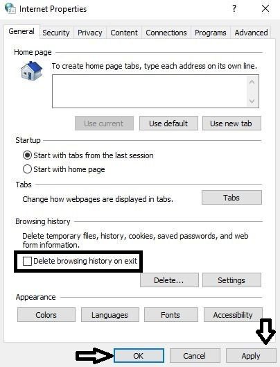 Delete temporary Internet files
